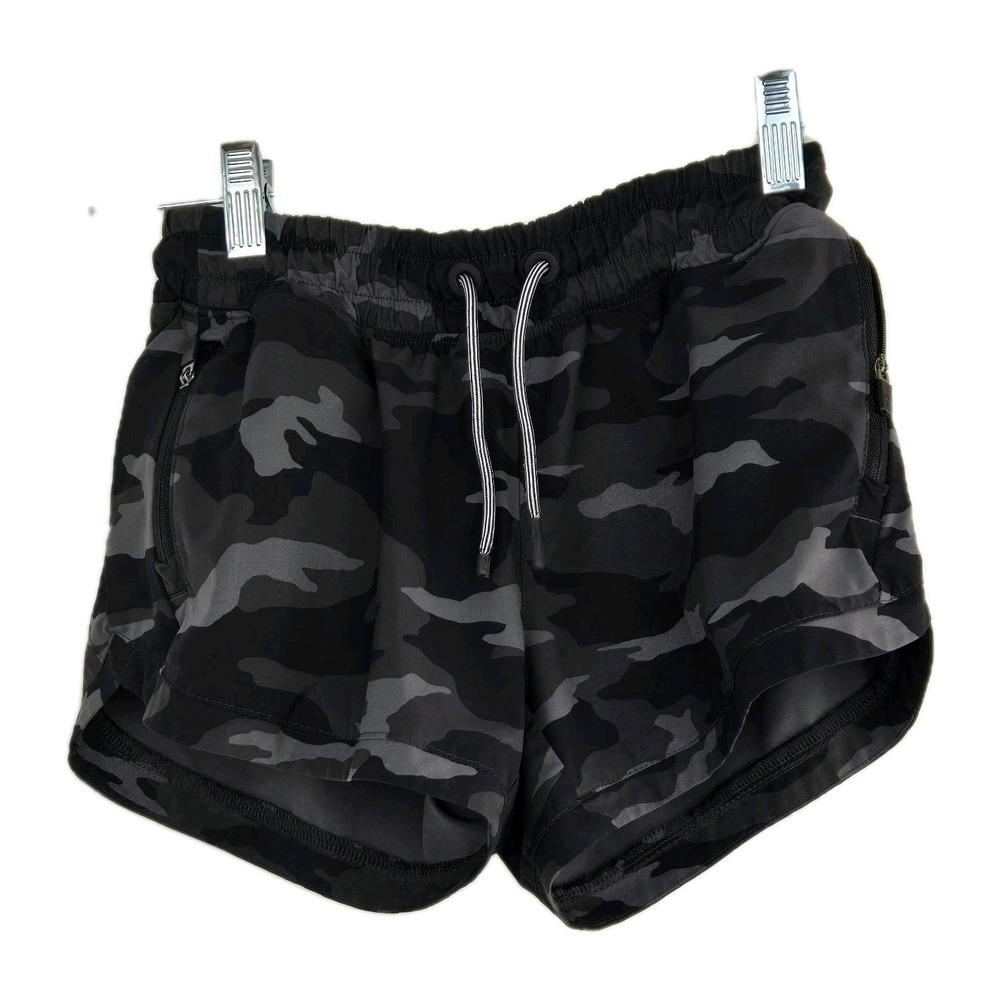 Athleta Girl All Play 3" Shorts in Black Camo Size M 8-10‎ Activewear Pockets